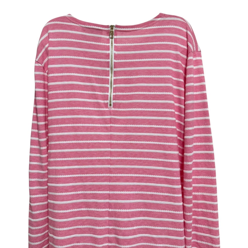 Sail to Sable Striped Tunic Dress‎ Womens Large Pink Excellent Long Sleeve Zip - Picture 6 of 7